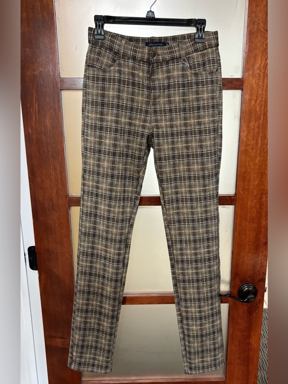 Bariloche Plaid Tailored Trousers in Brown Plaid
